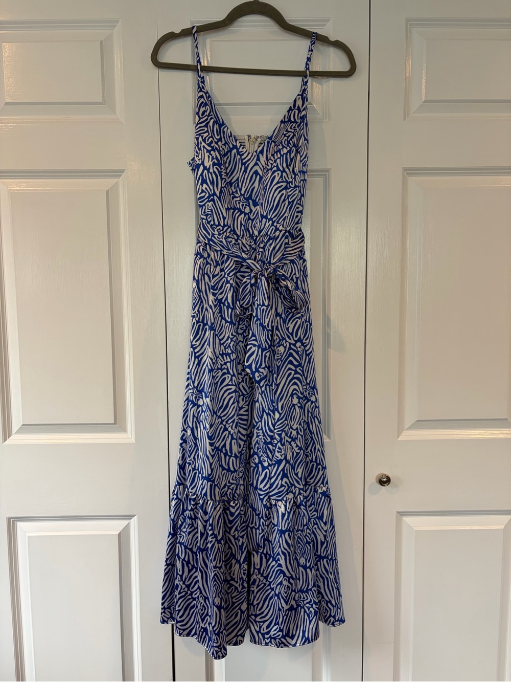 Lilly Pulitzer Blue & White Patterned Wrap Maxi Dress